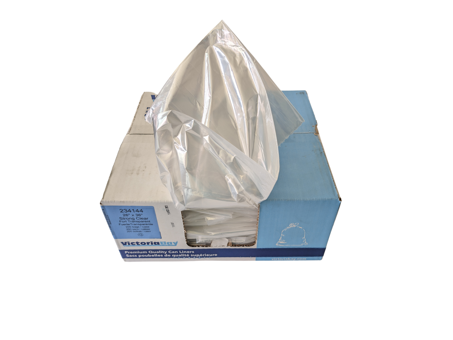 Victoria Bay Clear Garbage Bags 26x36 1mil(Case of 200)